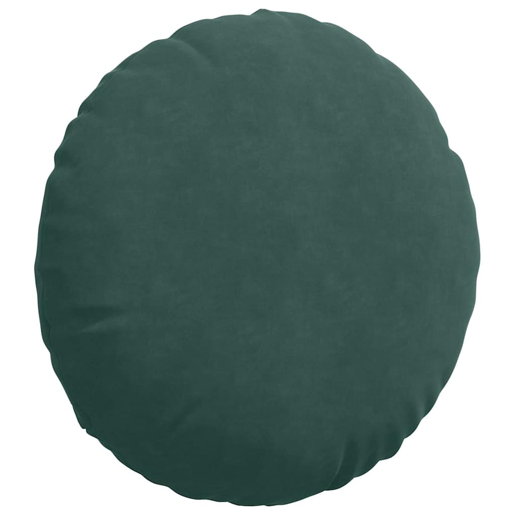 Cuscini per Seduta 2 pcs Verde Scuro Ø50 x 19 cm Velluto