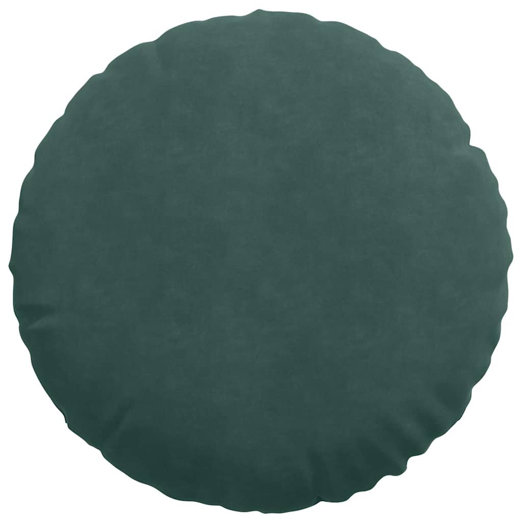 Cuscini per Seduta 2 pcs Verde Scuro Ø50 x 19 cm Velluto