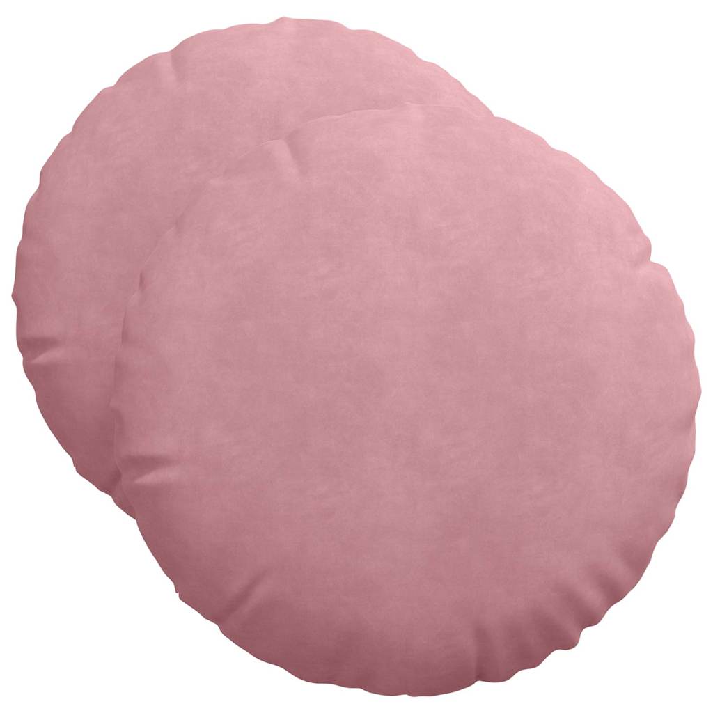 Cuscini per Seduta 2 pcs Rosa Ø50 x 19 cm Velluto