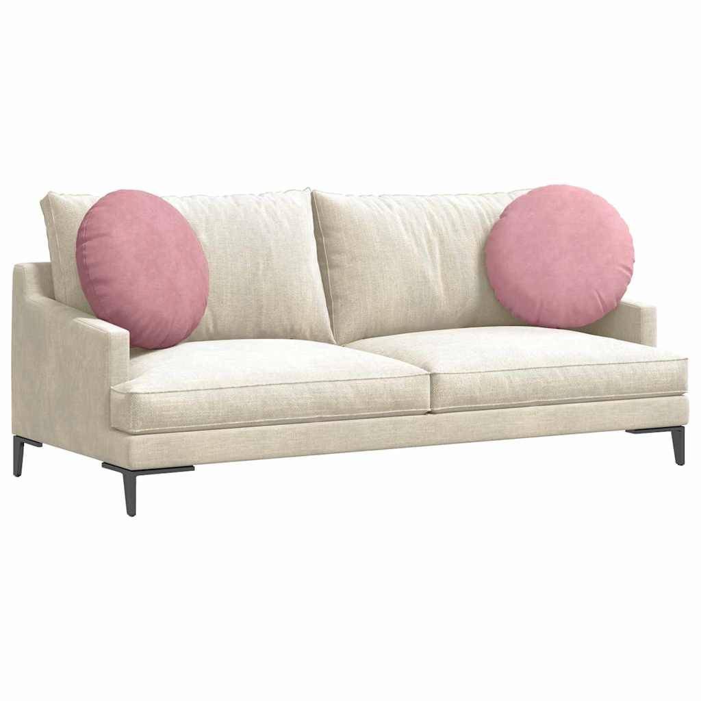 Cuscini per Seduta 2 pcs Rosa Ø50 x 19 cm Velluto