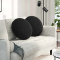 Cuscini per Seduta 2 pcs Nero Ø50 x 19 cm Velluto