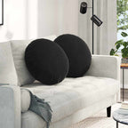 Cuscini per Seduta 2 pcs Nero Ø50 x 19 cm Velluto