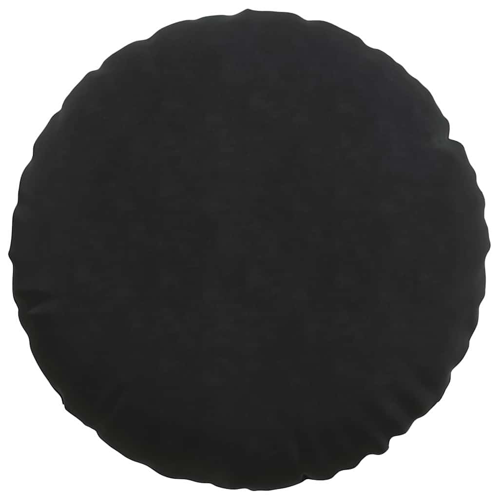 Cuscini per Seduta 2 pcs Nero Ø50 x 19 cm Velluto