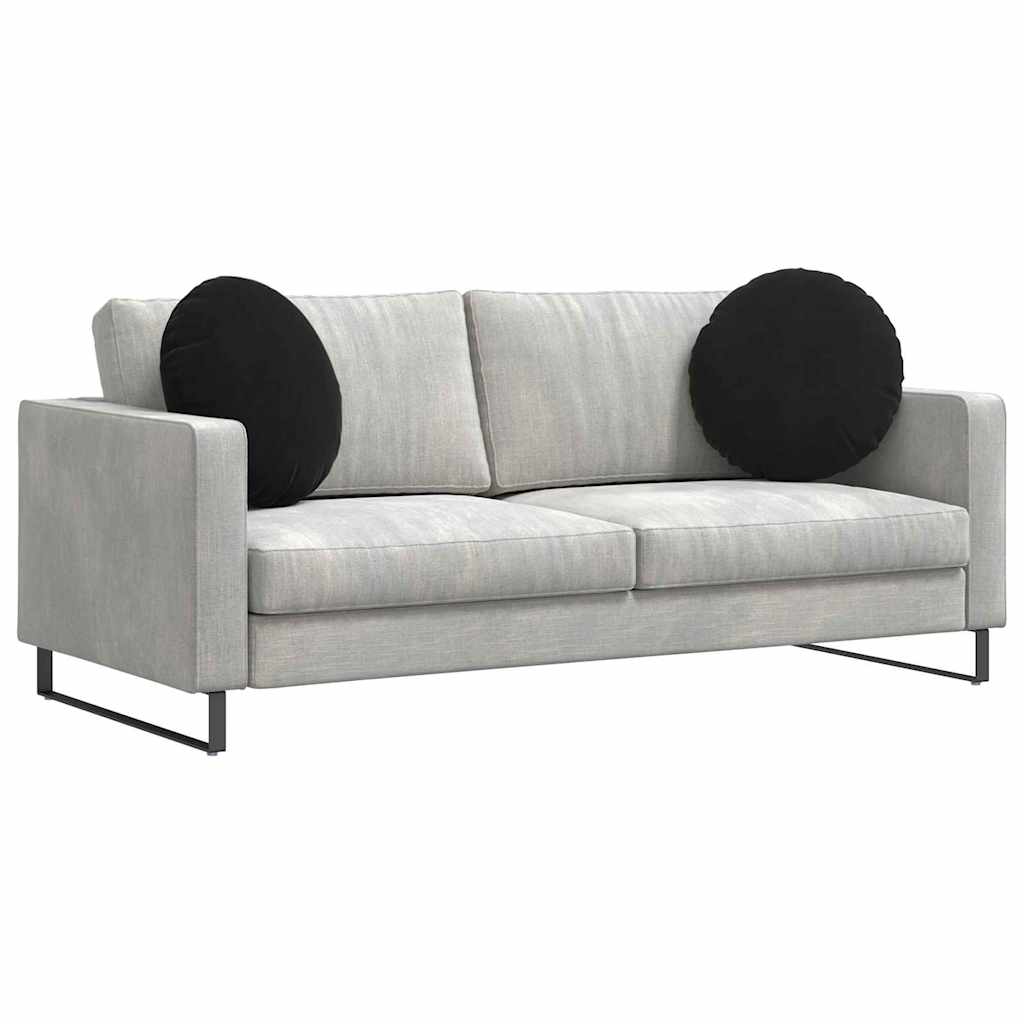 Cuscini per Seduta 2 pcs Nero Ø50 x 19 cm Velluto