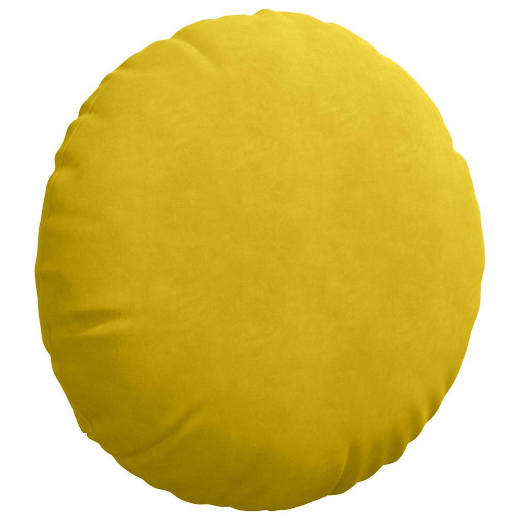 Cuscini per Seduta 2 pcs Giallo Ø50 x 19 cm Velluto