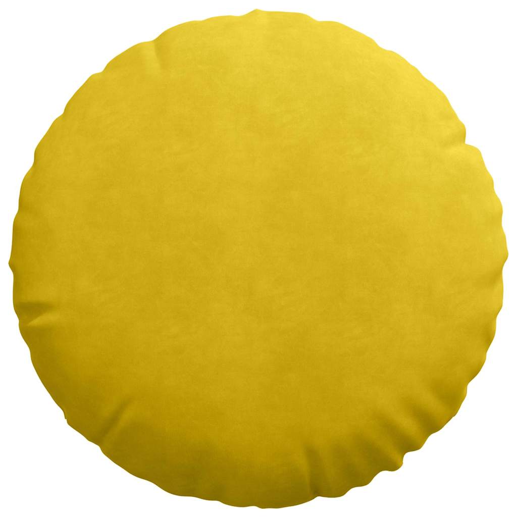 Cuscini per Seduta 2 pcs Giallo Ø50 x 19 cm Velluto