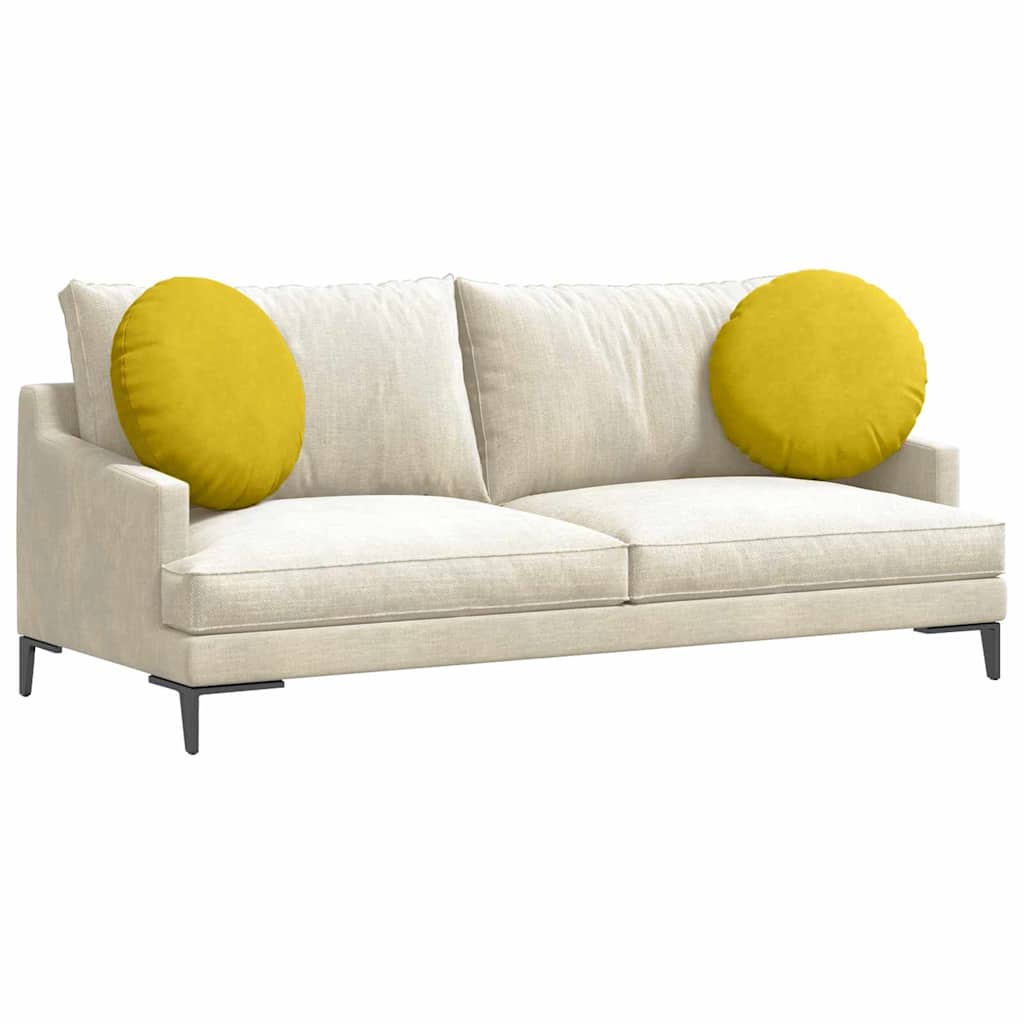 Cuscini per Seduta 2 pcs Giallo Ø50 x 19 cm Velluto