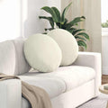 Cuscini per Seduta 2 pcs Crema Ø50 x 19 cm Velluto
