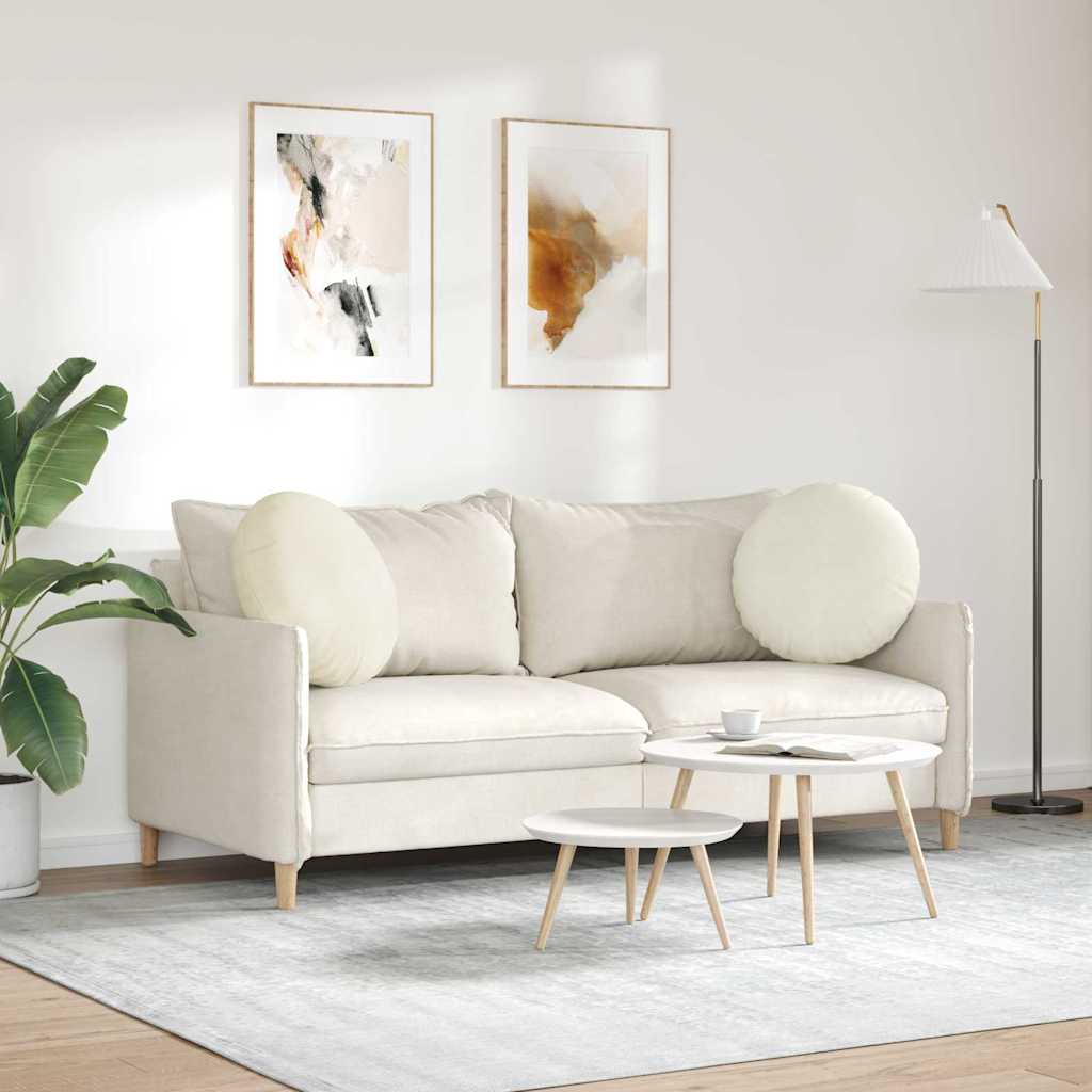 Cuscini per Seduta 2 pcs Crema Ø50 x 19 cm Velluto