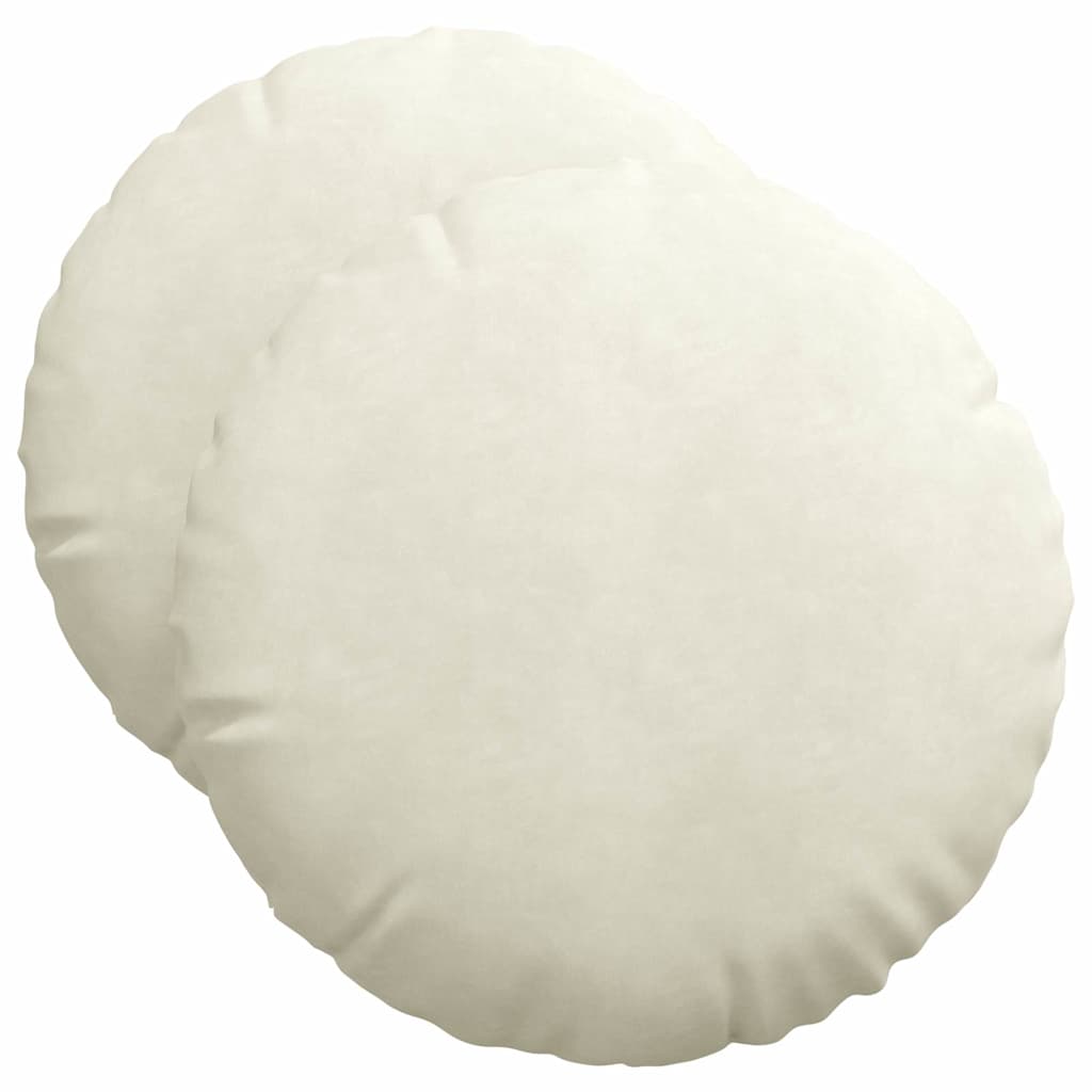 Cuscini per Seduta 2 pcs Crema Ø50 x 19 cm Velluto