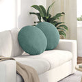 Cuscini per Seduta 2 pcs Verde Mare Ø50 x 19 cm Velluto