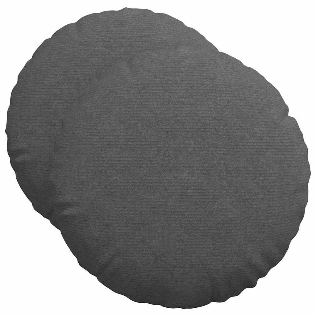 Cuscini per Seduta 2 pcs Grigio scuro Ø50 x 19 cm