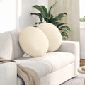 Cuscini per Seduta 2 pcs Crema Ø50 x 19 cm Tessuto in Cords