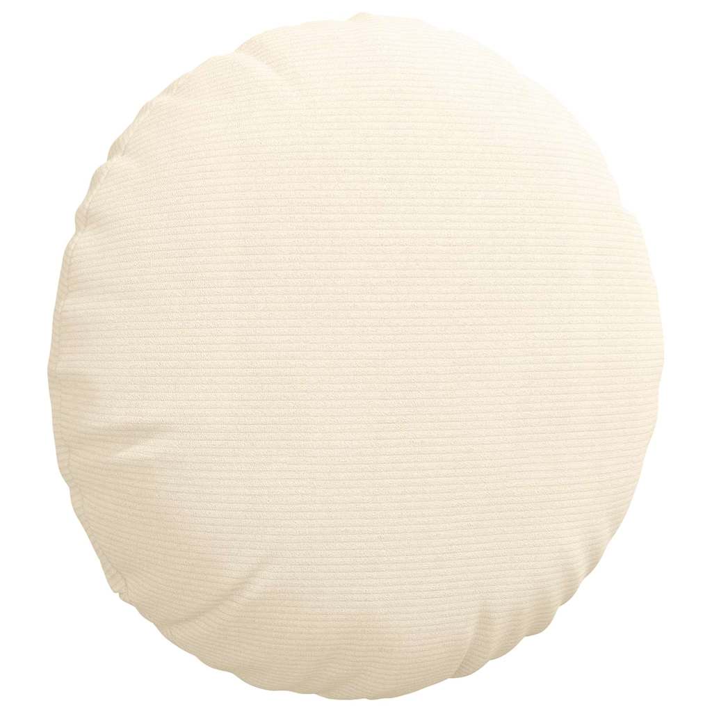 Cuscini per Seduta 2 pcs Crema Ø50 x 19 cm Tessuto in Cords