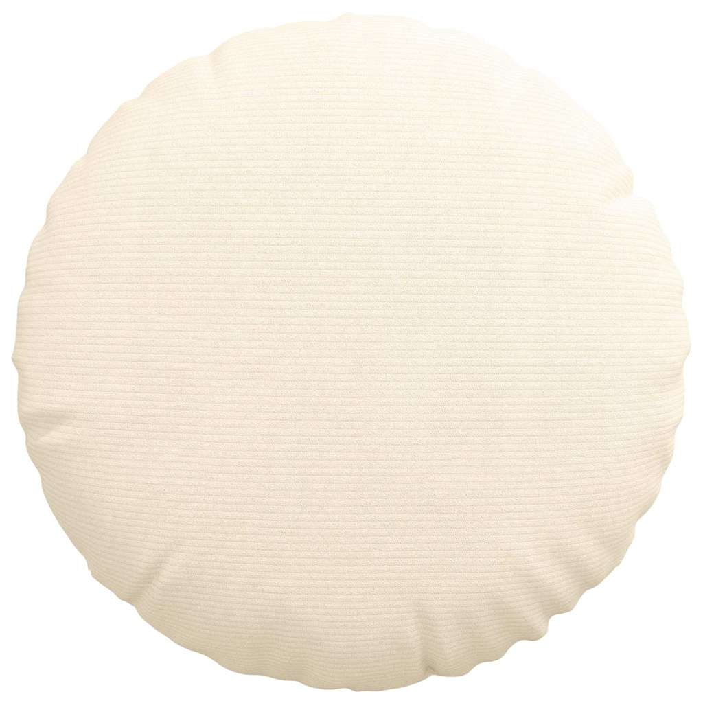 Cuscini per Seduta 2 pcs Crema Ø50 x 19 cm Tessuto in Cords