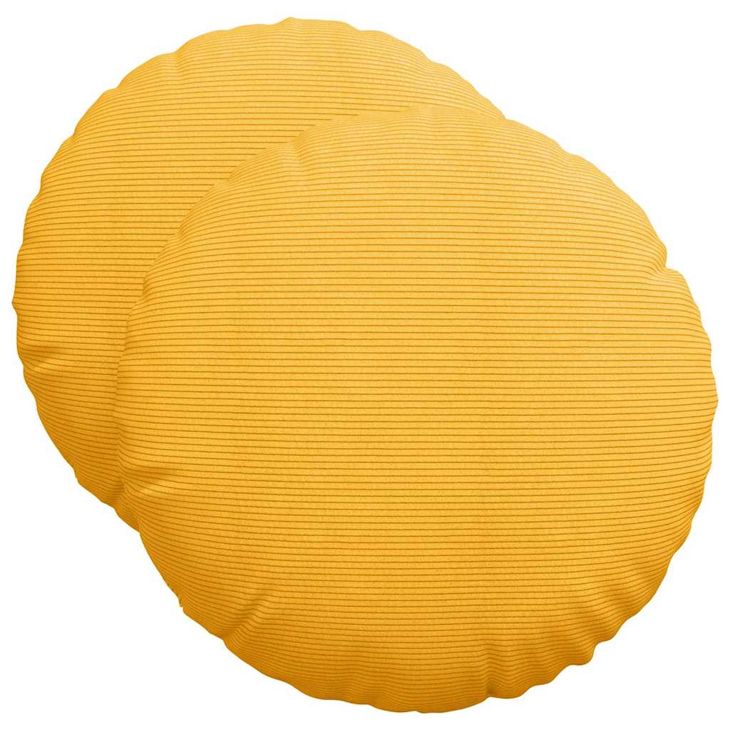 Cuscini per Seduta 2 pcs Giallo Chiaro Ø50 x 19 cm