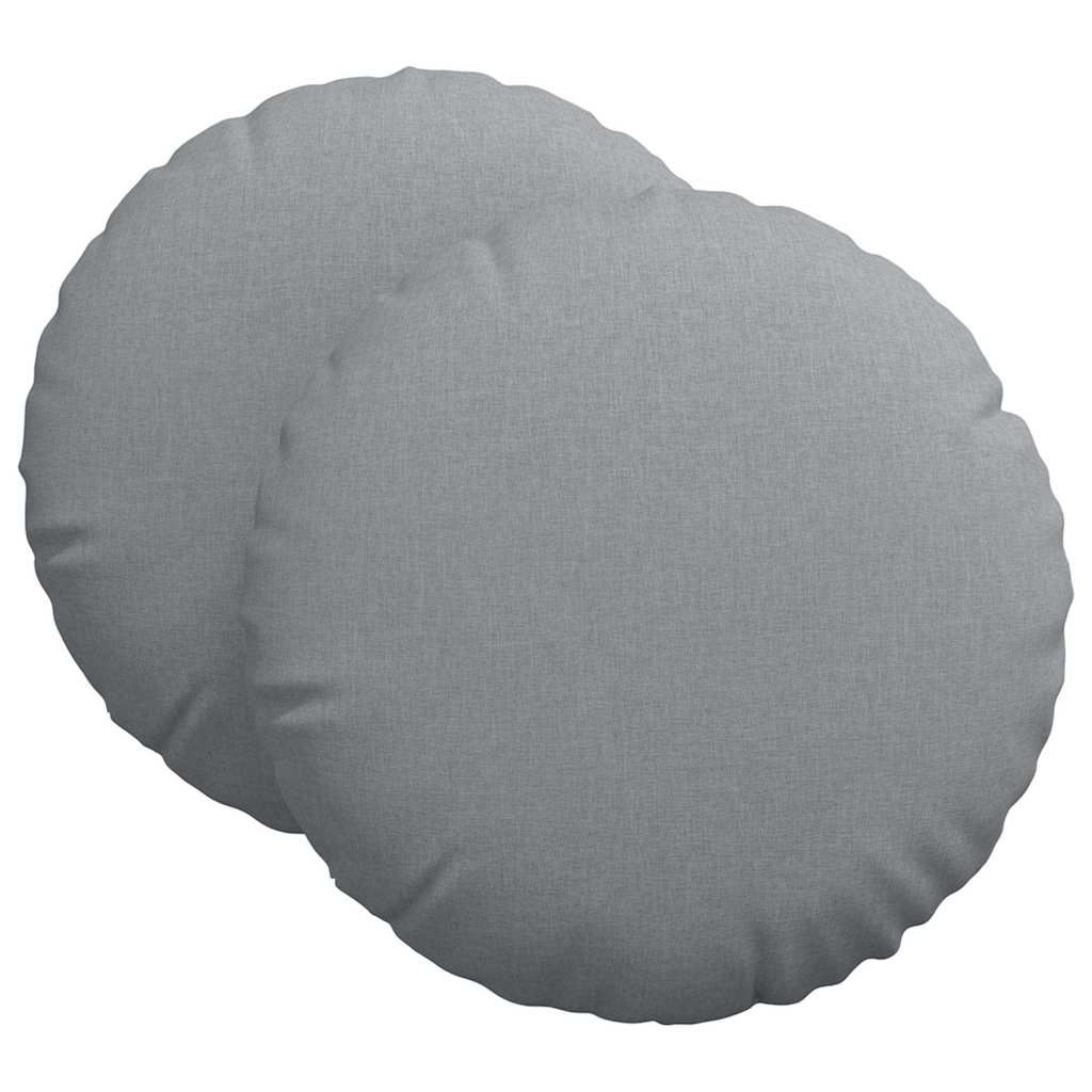 Cuscini per Seduta 2 pcs Grigio chiaro Ø60 x 21 cm Tessuto