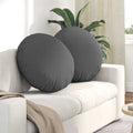 Cuscini per Seduta 2 pcs Grigio scuro Ø60 x 21 cm Tessuto