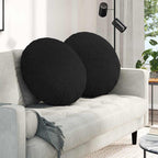 Cuscini per Seduta 2 pcs Nero Ø60 x 21 cm Tessuto