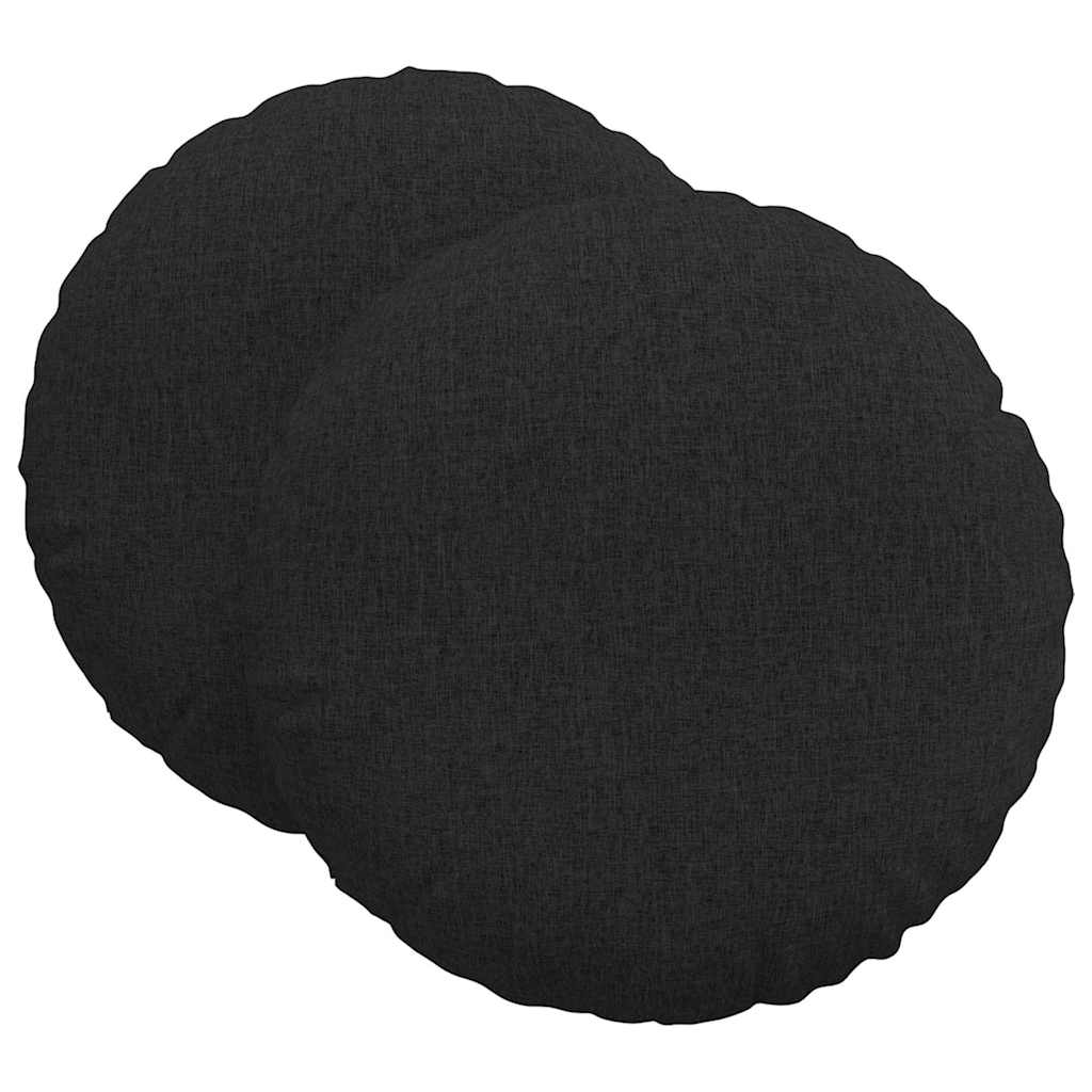 Cuscini per Seduta 2 pcs Nero Ø60 x 21 cm Tessuto