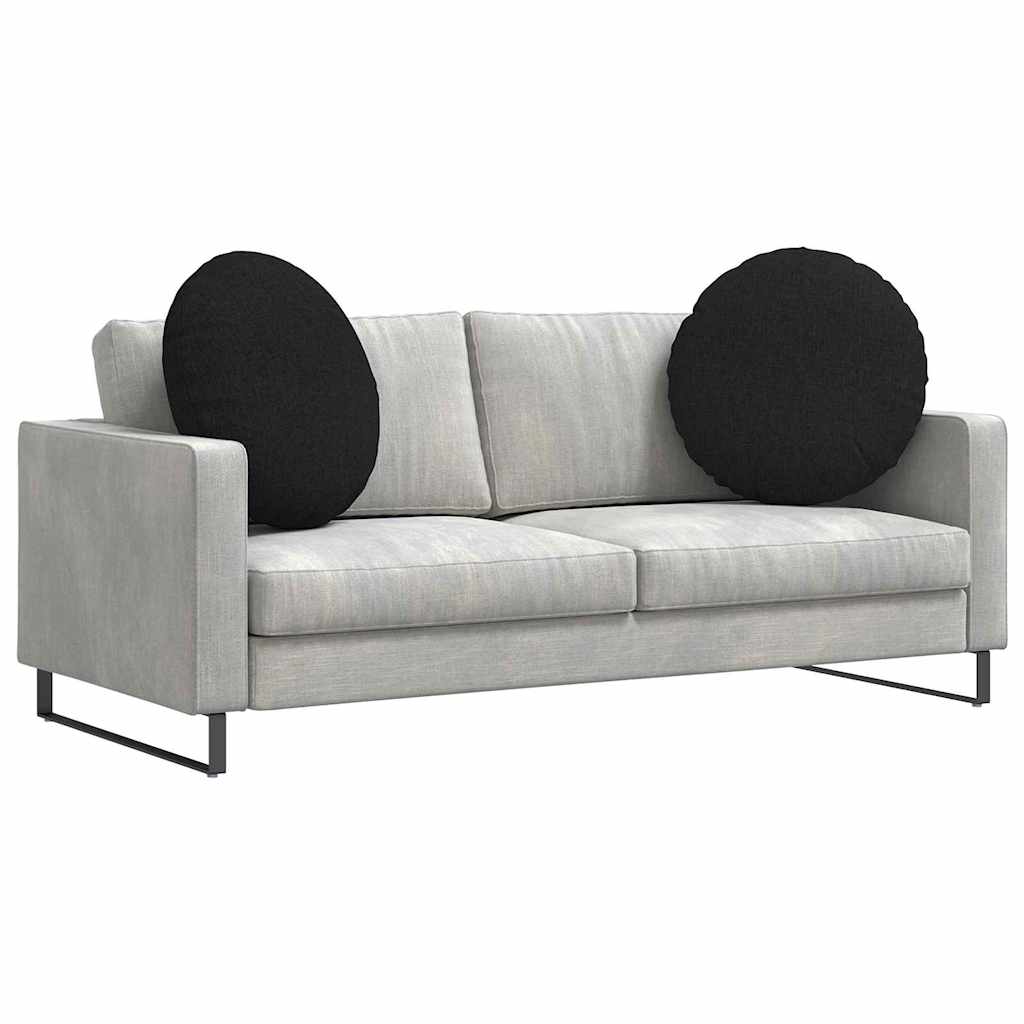 Cuscini per Seduta 2 pcs Nero Ø60 x 21 cm Tessuto