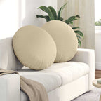 Cuscini per Seduta 2 pcs Crema Ø60 x 21 cm Tessuto