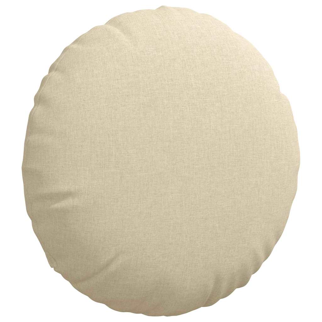 Cuscini per Seduta 2 pcs Crema Ø60 x 21 cm Tessuto