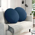 Cuscini per Seduta 2 pcs Blu Ø60 x 21 cm Tessuto