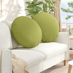 Cuscini per Seduta 2 pcs Verde chiaro Ø60 x 21 cm Tessuto