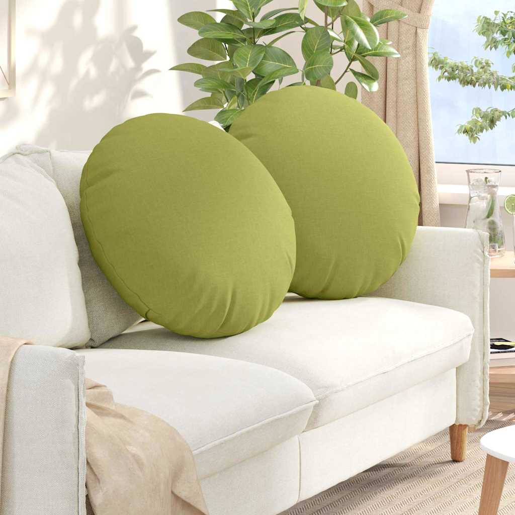 Cuscini per Seduta 2 pcs Verde chiaro Ø60 x 21 cm Tessuto