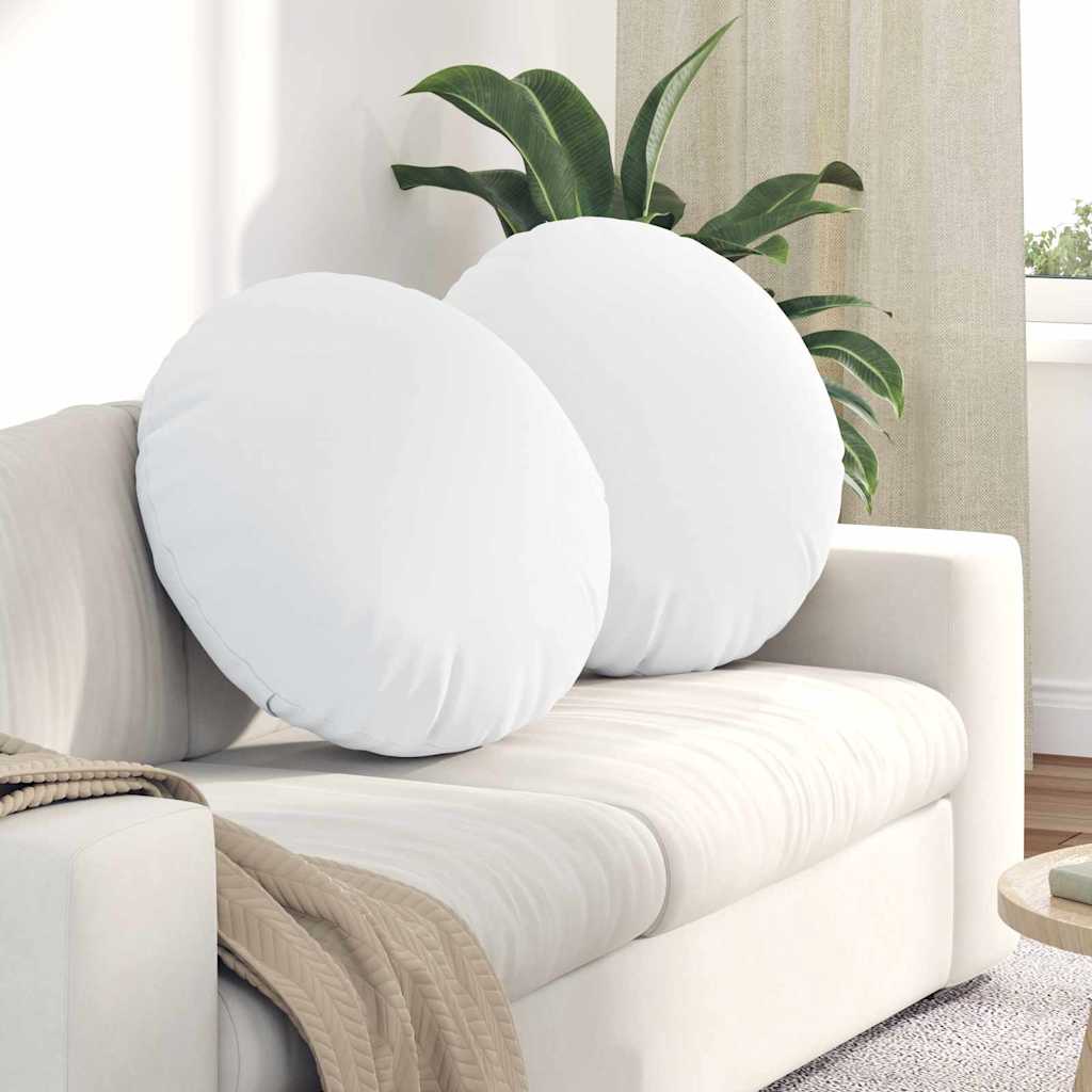 Cuscini per Seduta 2 pcs Bianco Ø60 x 21 cm Tessuto