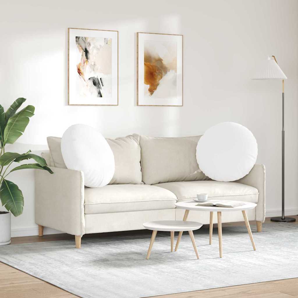Cuscini per Seduta 2 pcs Bianco Ø60 x 21 cm Tessuto