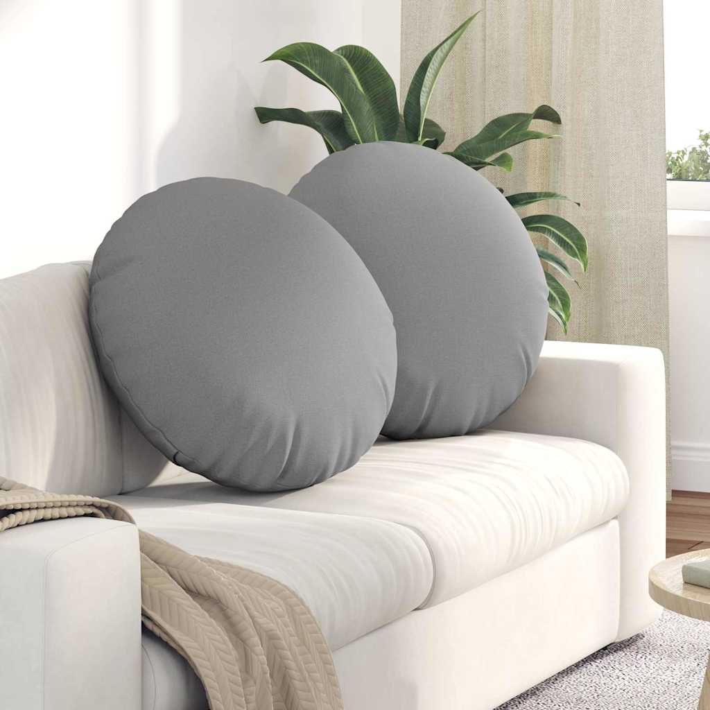 Cuscini per Seduta 2 pcs Grigio Nuvola Ø60 x 21 cm Tessuto