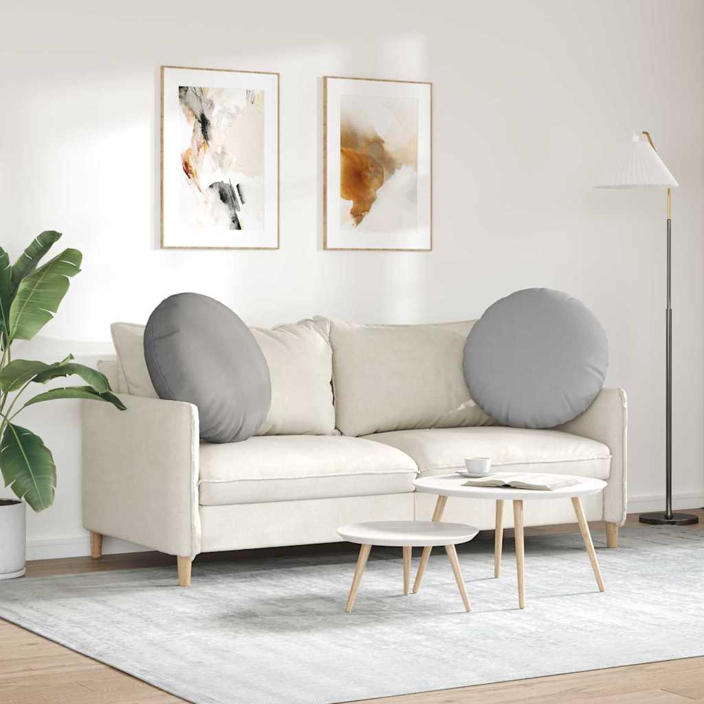 Cuscini per Seduta 2 pcs Grigio Nuvola Ø60 x 21 cm Tessuto