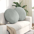 Cuscini per Seduta 2 pcs Grigio chiaro Ø60 x 21 cm Velluto