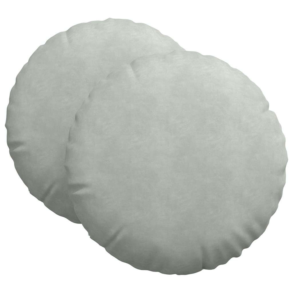 Cuscini per Seduta 2 pcs Grigio chiaro Ø60 x 21 cm Velluto