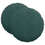 Cuscini per Seduta 2 pcs Verde Scuro Ø60 x 21 cm Velluto
