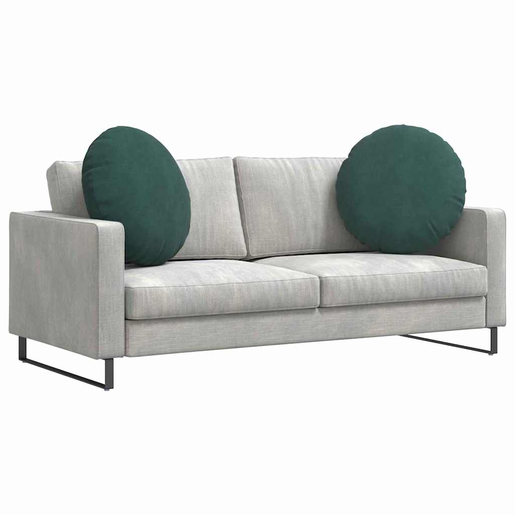 Cuscini per Seduta 2 pcs Verde Scuro Ø60 x 21 cm Velluto