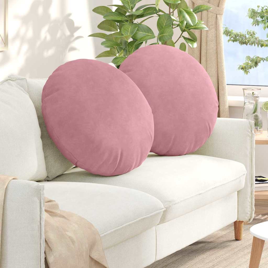 Cuscini per Seduta 2 pcs Rosa Ø60 x 21 cm Velluto