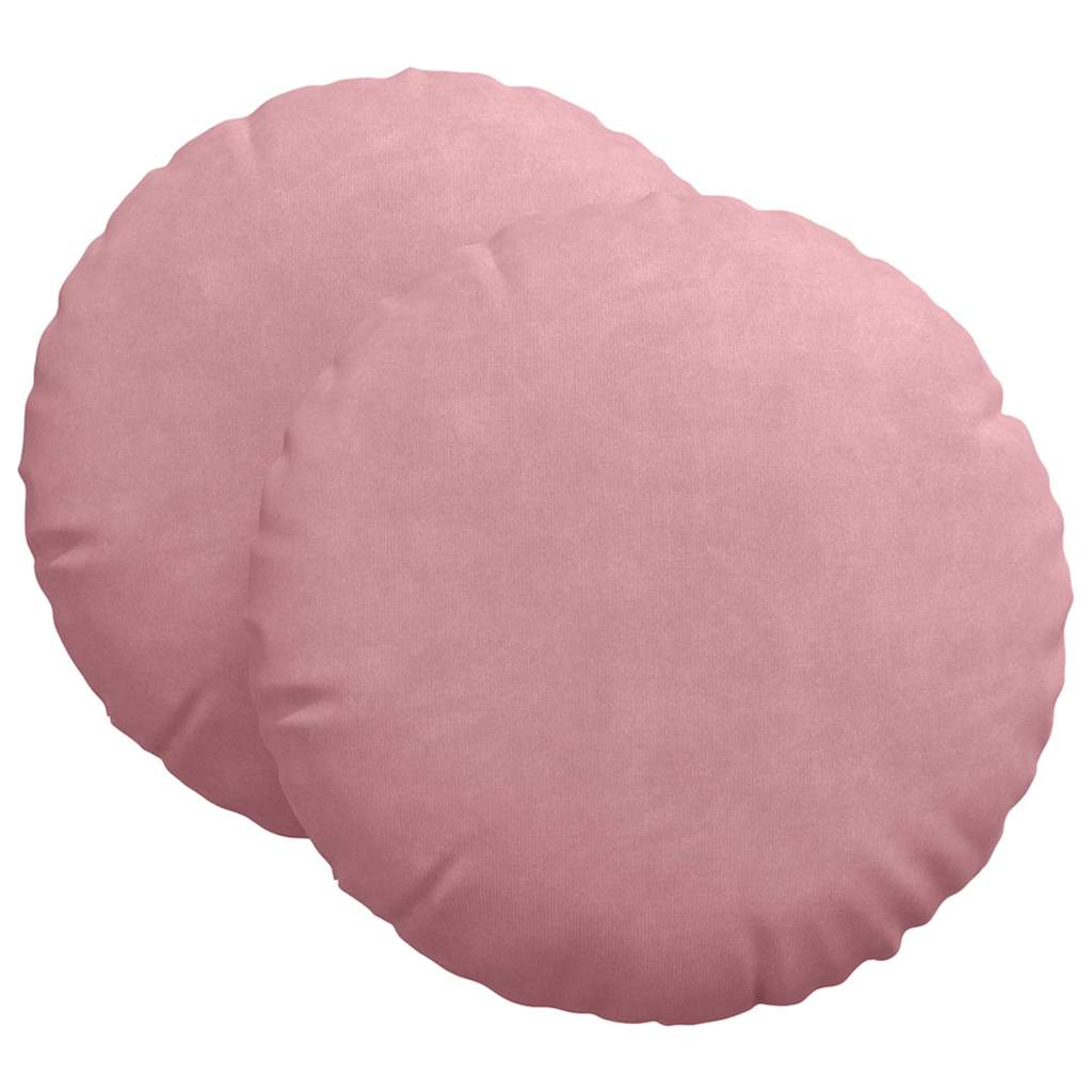 Cuscini per Seduta 2 pcs Rosa Ø60 x 21 cm Velluto