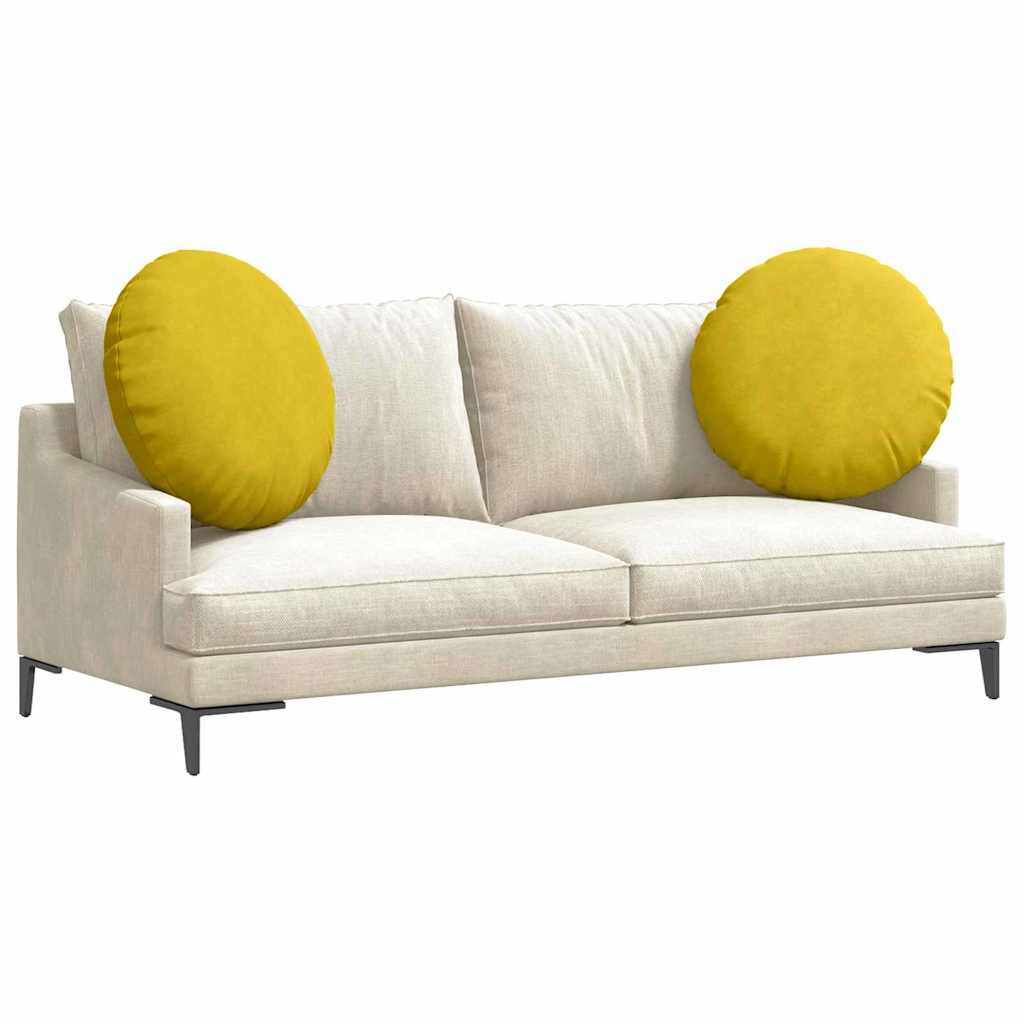 Cuscini per Seduta 2 pcs Giallo Ø60 x 21 cm Velluto