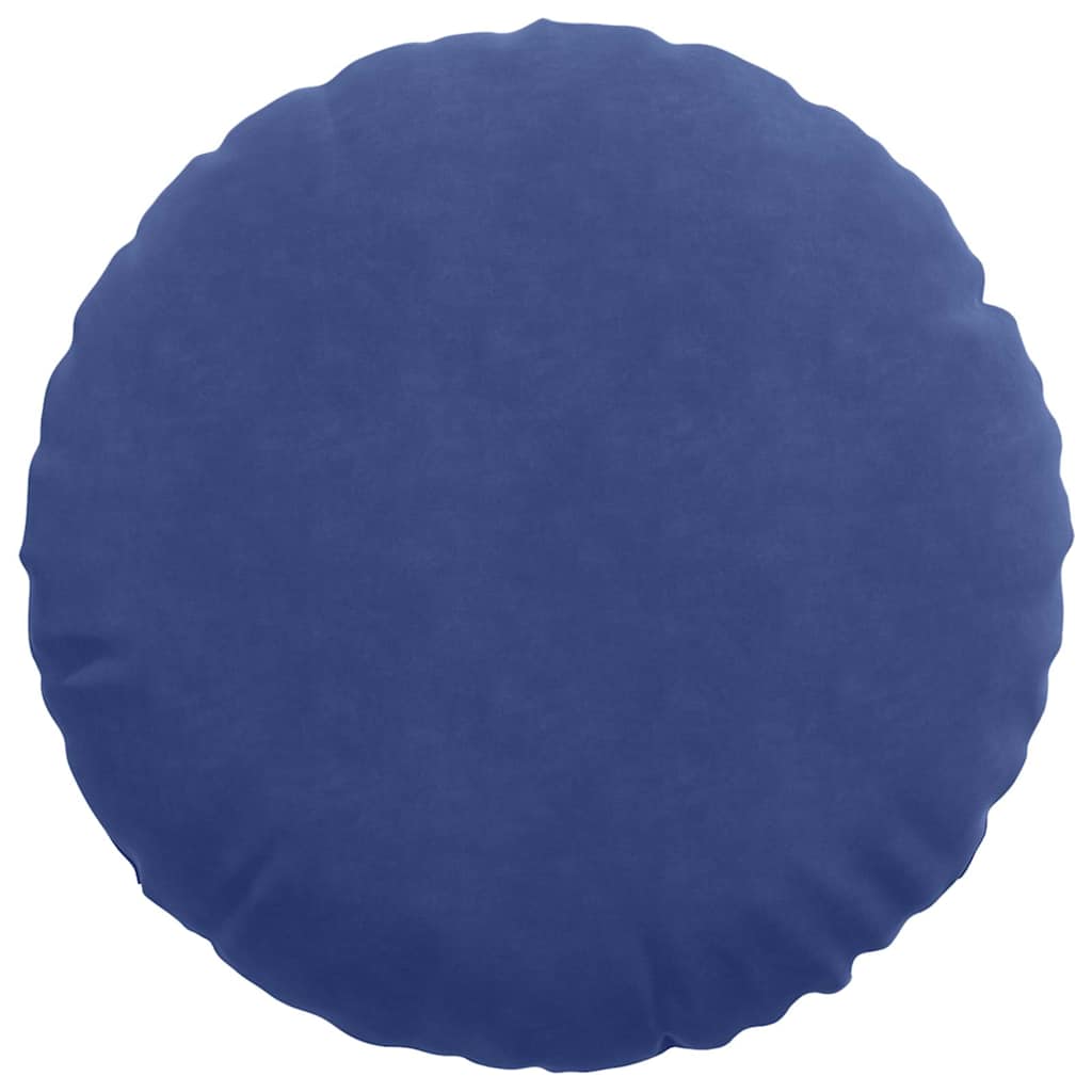 Cuscini per Seduta 2 pcs Blu Polizia Ø60 x 21 cm Velluto