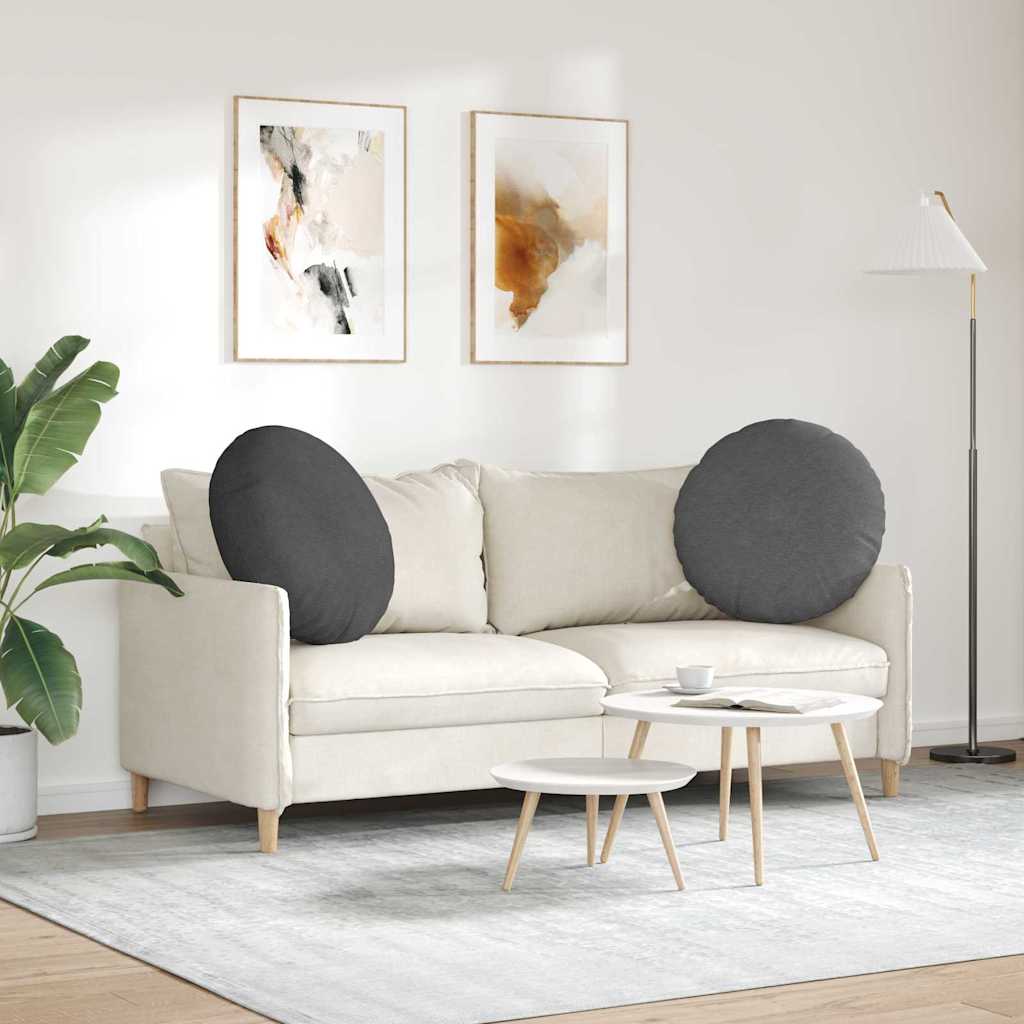 Cuscini per Seduta 2 pcs Grigio scuro Ø60 x 21 cm