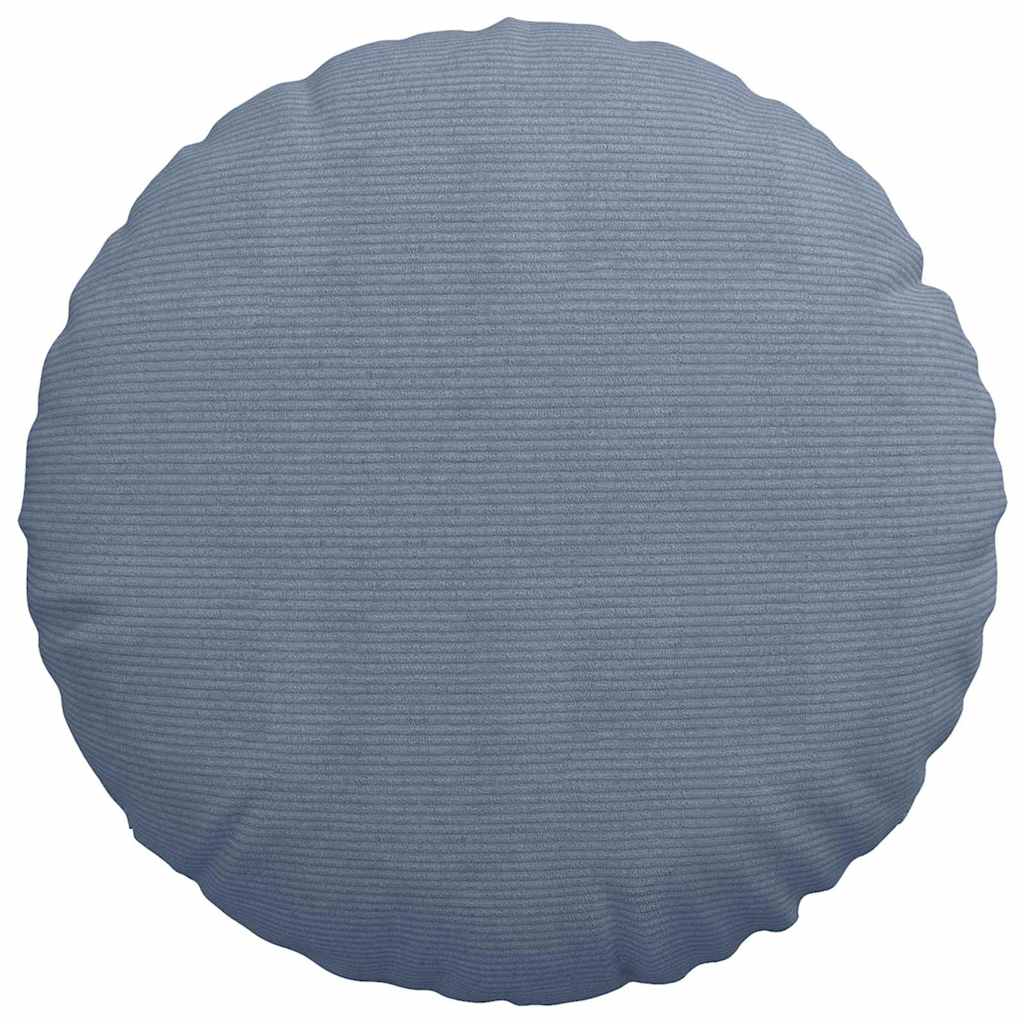 Cuscini per Seduta 2 pcs Blu Ø60 x 21 cm Tessuto in Cords