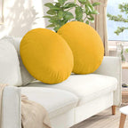 Cuscini per Seduta 2 pcs Giallo Chiaro Ø60 x 21 cm