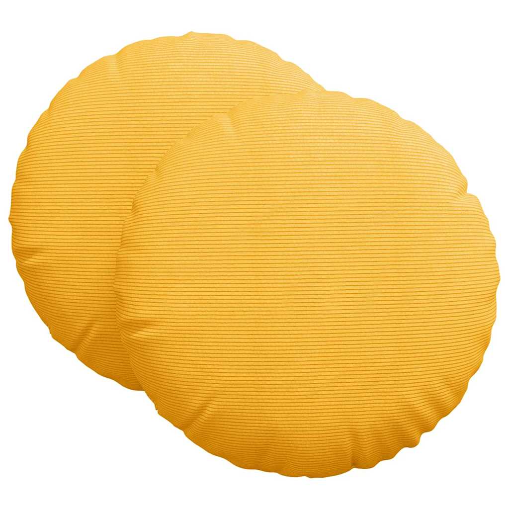 Cuscini per Seduta 2 pcs Giallo Chiaro Ø60 x 21 cm
