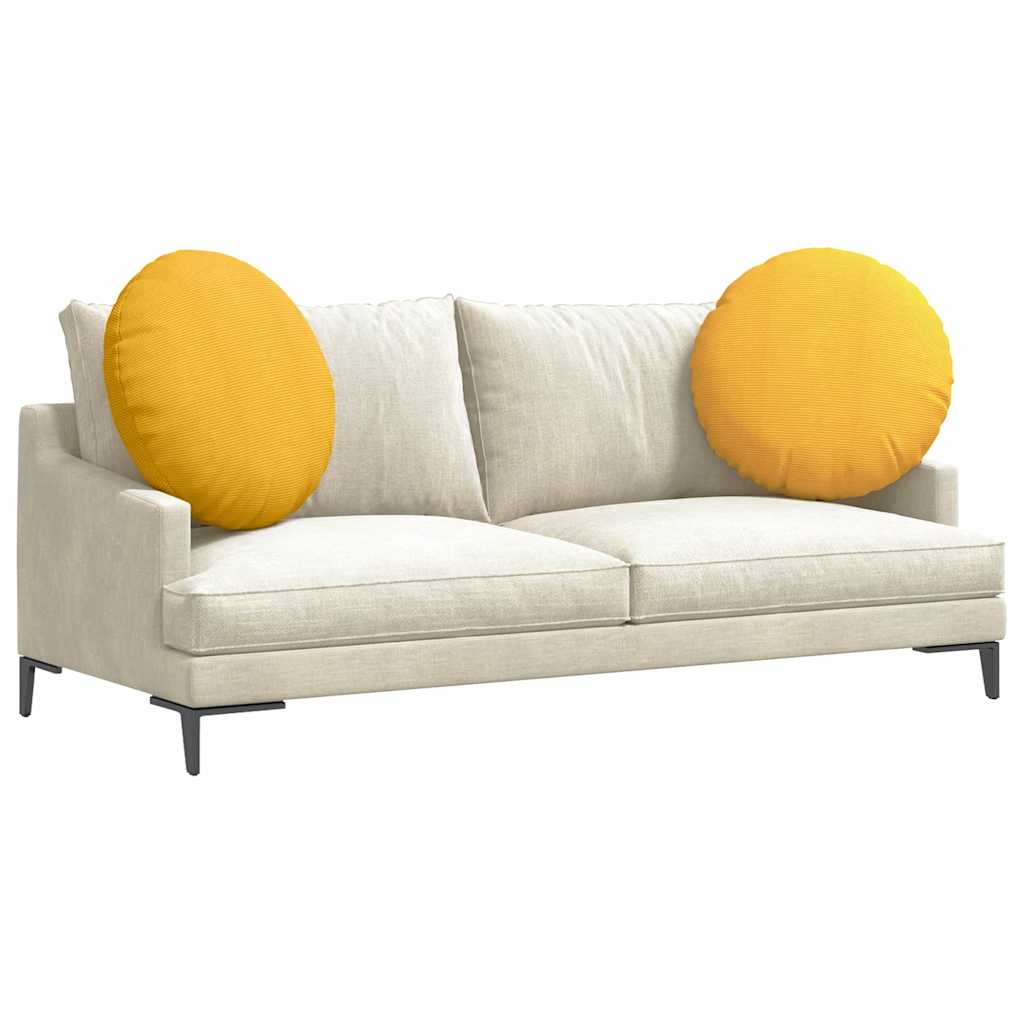Cuscini per Seduta 2 pcs Giallo Chiaro Ø60 x 21 cm