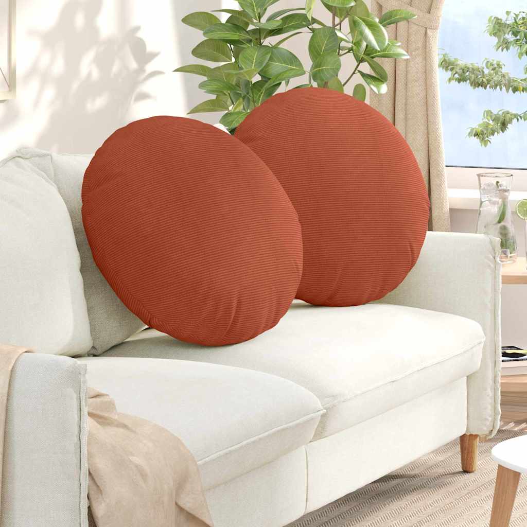 Cuscini per Seduta 2 pcs Rosso Arancio Ø60 x 21 cm