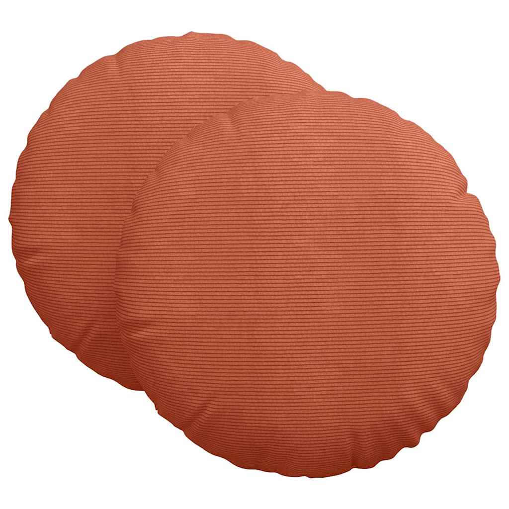 Cuscini per Seduta 2 pcs Rosso Arancio Ø60 x 21 cm