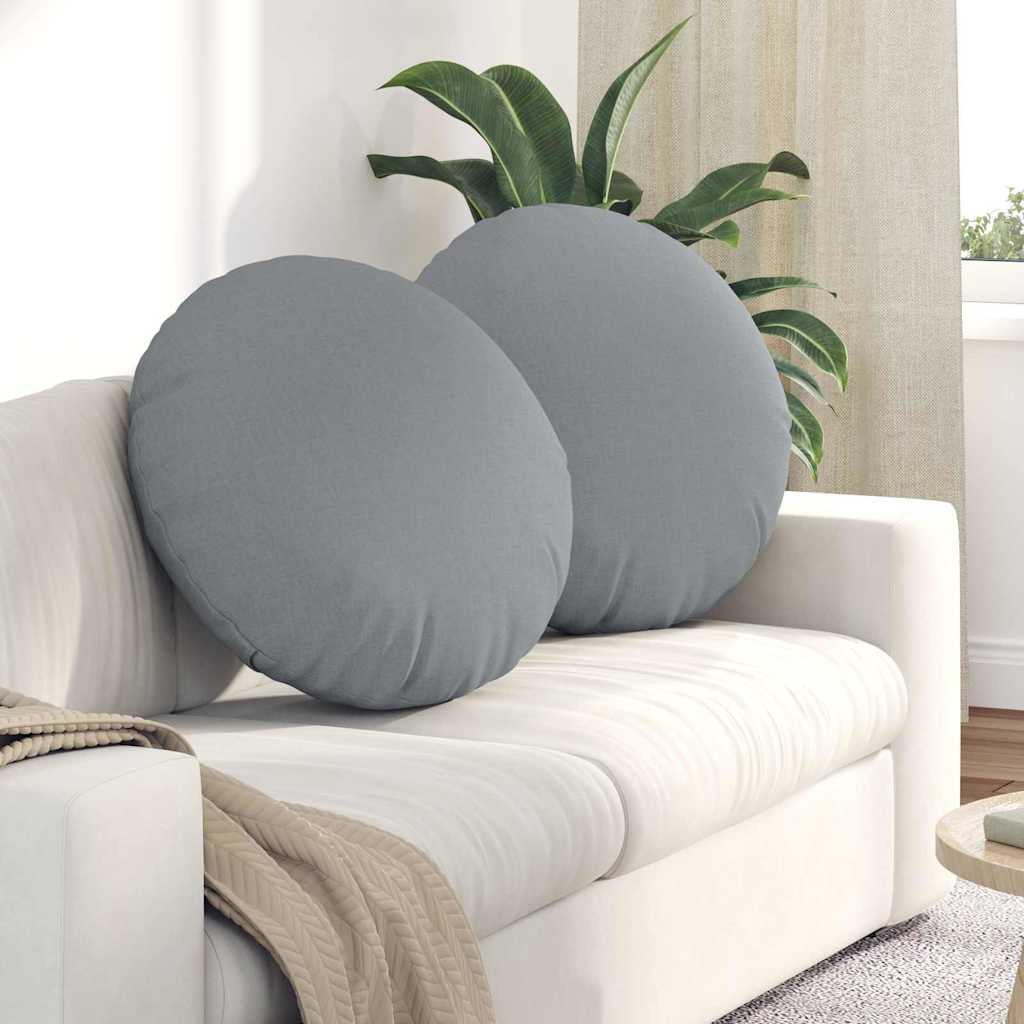 Cuscini per Seduta 2 pcs Grigio chiaro Ø80 x 29 cm Tessuto